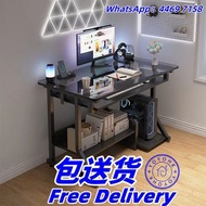 🔥免费送货-鋼化玻璃電腦桌 辦公桌 寫字桌 學習桌 書桌 書枱 電競桌 工作桌 辦公室檯 包送貨