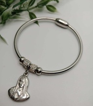 Stainless steel religious bangle non tarnish and hypo allergenic