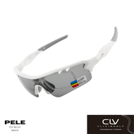 Clivia Golf - PELE運動太陽眼鏡 |偏光鏡 | 跑步 | 單車 [白/灰鏡框] [D21-5]