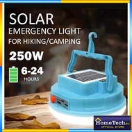 USB rechargeable solar emergency LED light with power bank for phone solar camping light 250W