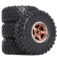 4pcs 135mm 2.2" Beadlock Wheels and Tires 12mm Hex for 1/10 Axial SCX10 III Redcat Gen8 90046 TRX4 D
