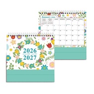 New Cactus Desk Calendar Small January 2026-June 2027 2026 Desktop Planner Standing Flip Office Supp