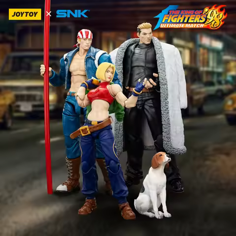 JOYTOY SNK 1/18 Action Figures KOF 98UM Hero Team Kyo Kusanagi Goro Daimon Benimaru Nikaido