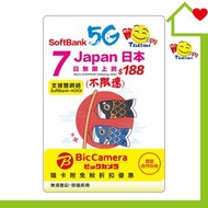 開心電訊 - 日本 Softbank 7日5G無限數據 (不限速) $188 ｜日本SIM卡｜日本電話卡｜日本數據卡｜日本上網｜