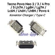 Charger Connector Only Type C Tecno Pova Neo 2 / Neo 3 / Pova 4 Pro / Pova 4 / Pova 5 / LH7N / LG8N 