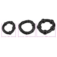 ▦▦∋3 Pcs/Set Cock Penis Ring Bead Penis Ring Male Delay Ejaculation Lasting Silicone Erection Ring Sex Toys For Men Adul