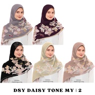 DSY2 Tudung Bawal COTTON, CHIFFON, SATIN Bidang Besar Bidang 45, 48, 50, 53, 55, 60 DAISY TONE MY