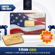 FEHMAS 999.9 PAMP Suisse America The Free Bald Eagle Limited Edition 5g Gold Bar