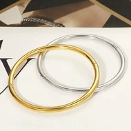 Plain gold round bracelet, plain titanium bangle bracelet / plain women's bangle bracelet