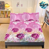 Pink and Rose-Red Floral Garden 3IN1 BEDSHEET Full Garterized 100% Canadian Cotton Bedsheet Only