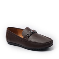 BQ SHOES - Plain strap loafers with elegant brown B-shaped buckle, GC 9967 Return within 30 days