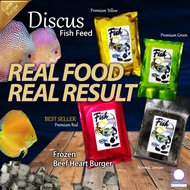 【FROZEN】Fish Feed Beef Heart Burger for Discus Fish Angel Arowana Flowerhorn