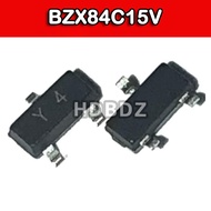 50~100PCS BZX84C15 SOT-23 Y4 15V Voltage Regulator Triode IC SMD