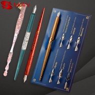 LUOLRV Dip Pen Kit, Stainless Steel Tip With Holder Calligraphy Pen, Durable Comic Dip Pen School Of