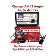 Voz Battery Charger ups Accu Battery Battery Battery 12Amper / 12A 6v 8v 12v