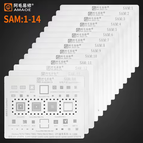 Amaoe SAM1-15 BGA Reballing Stencil for Samsung S20 G988 S10 Note 10 A750F A10S A40S A8S A10-A90 S21