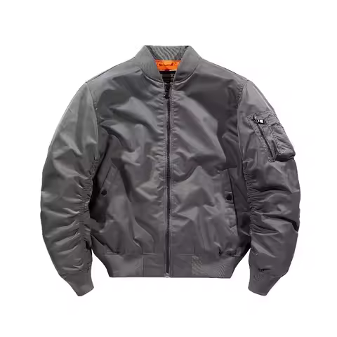 Spring MA1 Bomber Jacket Men's Solid Baseball Collar Flight Outerwear