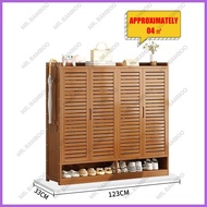 ▪ ♈ ∆ Mr.Bamboo Shoe Rack Bamboo Shoe Cabinet With Door Shoe Organizer Shoes Storage