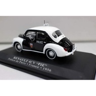 1/43 Vintage RENAULT 4CV 1956 France Police Car Diecast Model