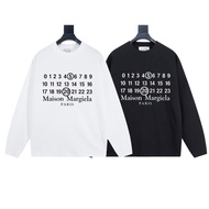 ONN5 MM6 Autumn Number Letter Print Round Neck Long Sleeve T-Shirt Bottoming Shirt