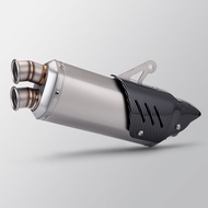 Suitable for ER6N Z900 R3 Z400 MT07 R15V3 motorcycle S9 double hole stainless steel exhaust pipe dou