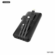 Power Bank yk design 10000mah with built in 3 type cable