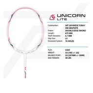 【ORIGINAL】Protech Unicorn Lite (Max 38lbs) Badminton Racket (1 pcs)