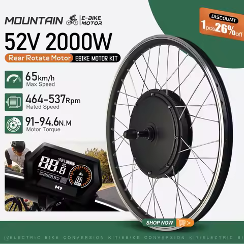 52V 2000W Electric Bike Conversion Kit 20/26/27.5/28/29inch700C Brushless Rear Bicycle Hub Motor Whe