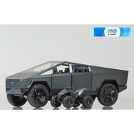 Tesla Cybertruck EV Pickup With Motorcycle Model Toy Car Bike