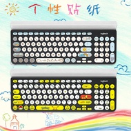 Suitable For Heijue 325i Logitech K780 Fude Ik6650 Hangshi K221 Desktop Keyboard Sticker Button Sticker Cartoon Round Ip