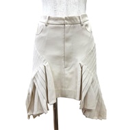สินค้าใหม่ไม่ผ่านการใช้งาน△BONBOM 24AW BPT24-SKIRT7 กระโปรงมินิสเกิร์ต ดีไซน์ทรงแปลกใหม่ ตกแต่งพลีท 