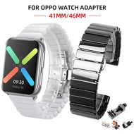 ✺❈☍ Ceramic Watch band Strap for OOPO smart Watch 4146mm for OPPO WatchBand replacement 41/46mm Stainless steel butterfly bracelet