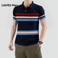 Lovito Men Casual Polo Shirt Geometric Spring/summer Polo Shirt for Men LNE127020 Lovito Men Baju Po