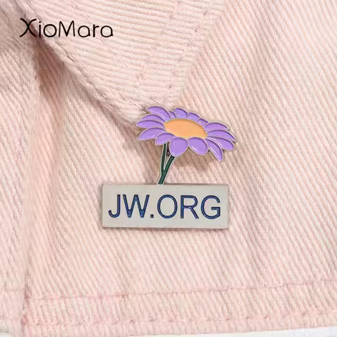 JW.ORG Flower Enamel Pin Funny Floral Plant Brooch Lapel Backpack Denim Jacket Badge Jewelry Gift Ac