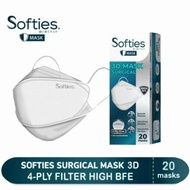 masker SOFTIES 3D KF94 SURGICAL 4Ply FILTER isi 20 pcs softies convex