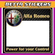 2024 Size Roadtax Sticker / Car Plat Sticker / VIP Sticker / Touch & Go Sticker - Model Alfa Romeo
