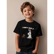 2026I DON'T GIVE A Kids Harajuku Mouse and Horse Anime T-Shirt FUNNY BOYS Girl Clothes Children TopC