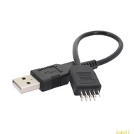Lidu11 USB 9Pin Connector USB Extension Cable USB2 0 to Mainboard 9Pin Male Extersion