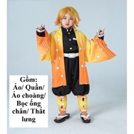 (Children) Zenitsu Agatsuma Cosplay Costume from Anime Demon Slayer Cosplay Zenitsu Kimetsu No Yaiba