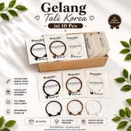 Bracelet KoreanTALI, 10 Pcs - Black, Brown, White, Size 2mm, Suitable for Souvenirs & Hampers