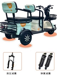 Shengxi Longguo Standard New Double-Row Dual-Use Electric Tricycle Girls Pick up Children Elderly Scooter