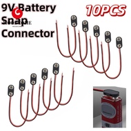 MOODCOME 10Pcs Battery Holder Clip, I / T Type Cable Snap on Battery Clip Connector, 9 Volt Battery 