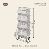 Others - 廚房不銹鋼菜籃子置物架 多層蔬菜零食收納架 家用多功能小推車