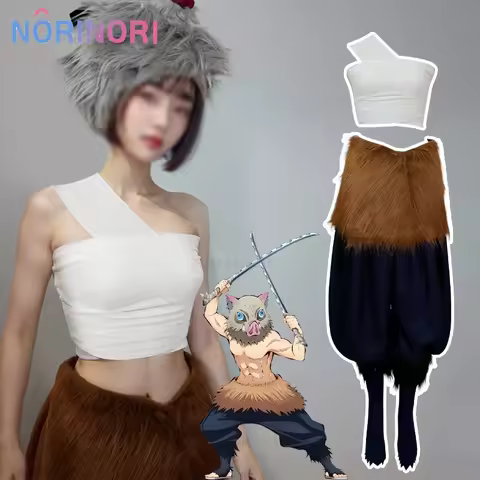 Anime Hashibira Inosuke Cosplay Costume Inosuke Uniform Wig Pig Mask Halloween Outfit For Women Sexu