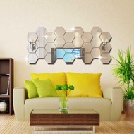 Hexagon Mirror Acrylic Wall Decoration Stickers 7pcs