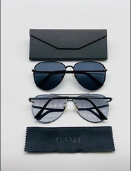 แว่นกันแดด GAMT 60mm. Vintage สีดำ Clear Aviator SunglassesMirrored Lens Designer Women Sunglasses B