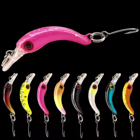 8 Pcs 1.5g Minnow Road Runner Set Micro BaitMini-Bow Single Hook Fake BaitMilfoil Rock SpinnerbaitNe