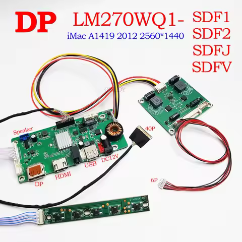 For 27" iMac A1419 LM270WQ1-SDF1 LM270WQ1-SDF2 2K 2560*1440 eDP 40P LCD Drive board DP HDMI USB Cont