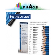 Staedtler Mars Lumograph Pencil 100 8B 7B 6B 5B 4B 3B 2B B HB H 2H 3H 4H 5H 6H F/Pensil  (1PCS )