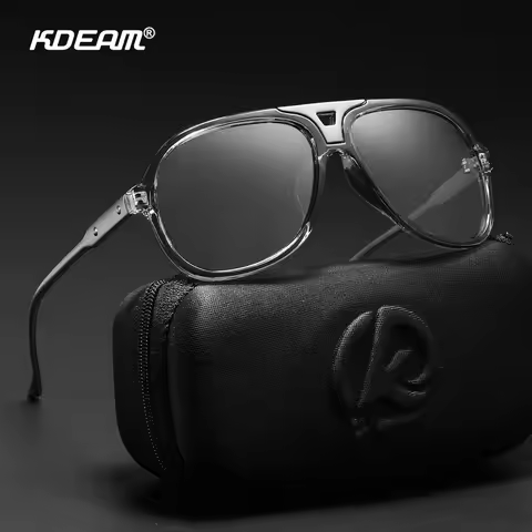 KDEAM Pilot Men's Sunglasses Polarized 60mm Width Night Fishing Glasses Women UV400 Photochromic Sun
